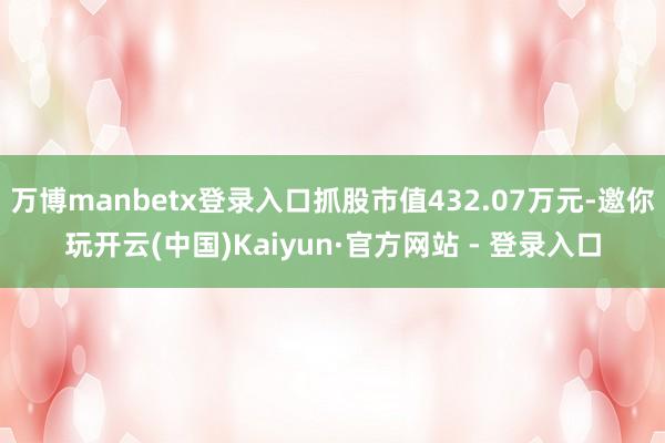 万博manbetx登录入口抓股市值432.07万元-邀你玩开云(中国)Kaiyun·官方网站 - 登录入口