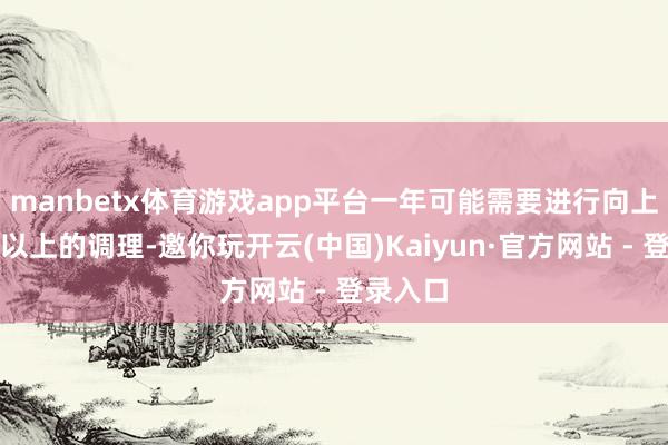 manbetx体育游戏app平台一年可能需要进行向上一百次以上的调理-邀你玩开云(中国)Kaiyun·官方网站 - 登录入口