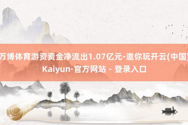 万博体育游资资金净流出1.07亿元-邀你玩开云(中国)Kaiyun·官方网站 - 登录入口